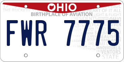 OH license plate FWR7775
