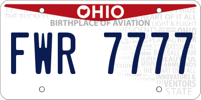 OH license plate FWR7777