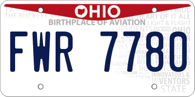 OH license plate FWR7780