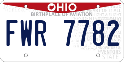 OH license plate FWR7782