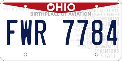 OH license plate FWR7784