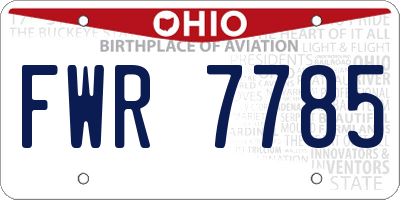 OH license plate FWR7785