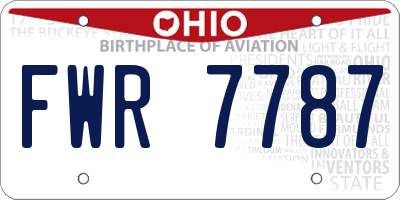 OH license plate FWR7787