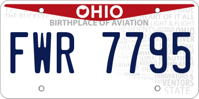 OH license plate FWR7795