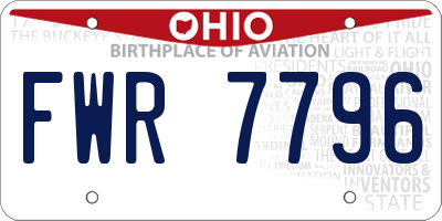 OH license plate FWR7796