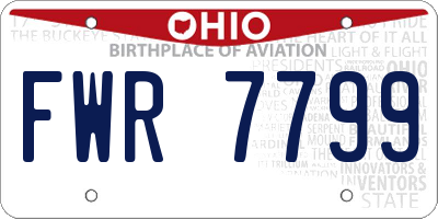 OH license plate FWR7799