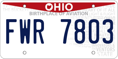OH license plate FWR7803