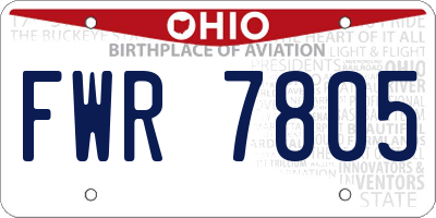 OH license plate FWR7805