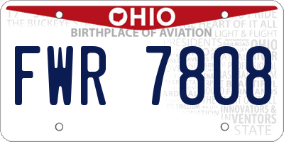 OH license plate FWR7808