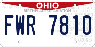 OH license plate FWR7810