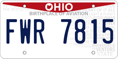 OH license plate FWR7815