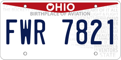 OH license plate FWR7821