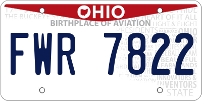 OH license plate FWR7822