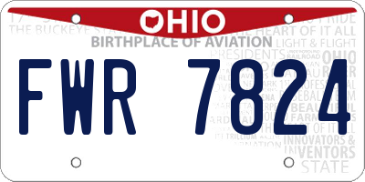 OH license plate FWR7824