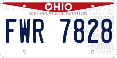 OH license plate FWR7828
