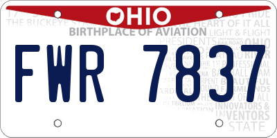 OH license plate FWR7837