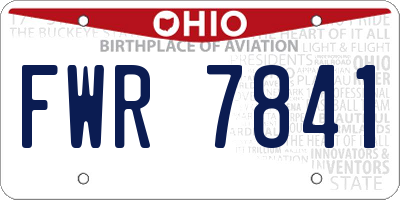 OH license plate FWR7841
