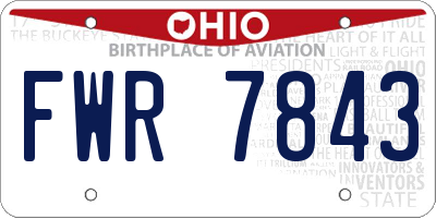 OH license plate FWR7843