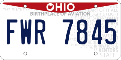 OH license plate FWR7845