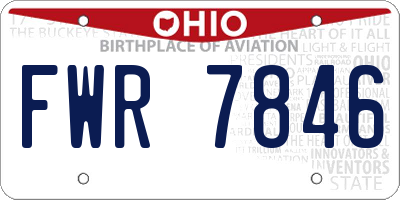 OH license plate FWR7846