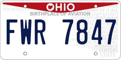 OH license plate FWR7847