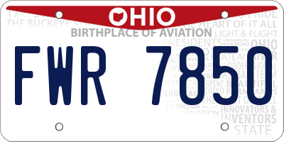 OH license plate FWR7850