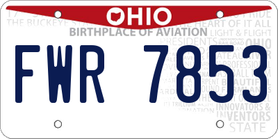 OH license plate FWR7853