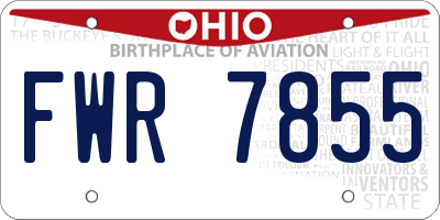 OH license plate FWR7855