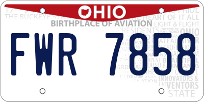 OH license plate FWR7858