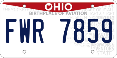 OH license plate FWR7859