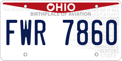 OH license plate FWR7860