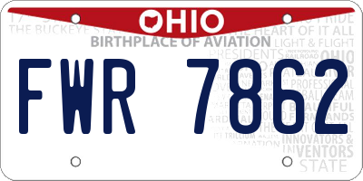 OH license plate FWR7862