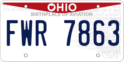 OH license plate FWR7863