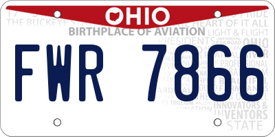 OH license plate FWR7866