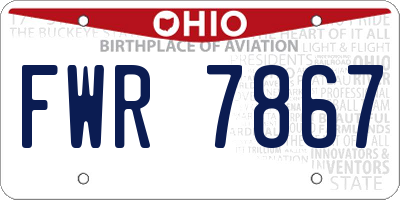 OH license plate FWR7867