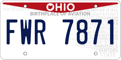 OH license plate FWR7871