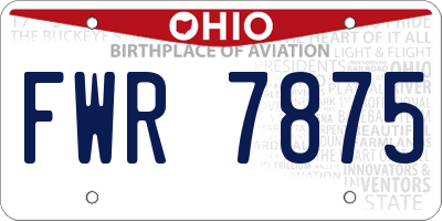 OH license plate FWR7875