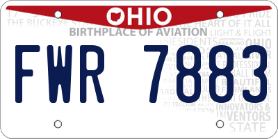 OH license plate FWR7883