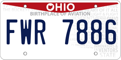 OH license plate FWR7886