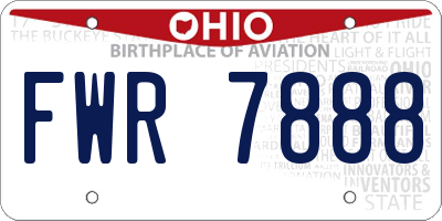 OH license plate FWR7888
