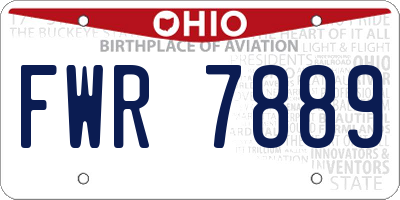 OH license plate FWR7889