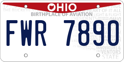 OH license plate FWR7890