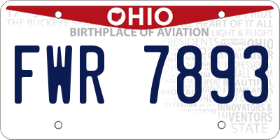 OH license plate FWR7893