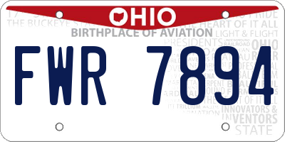 OH license plate FWR7894