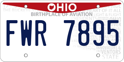OH license plate FWR7895
