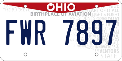 OH license plate FWR7897