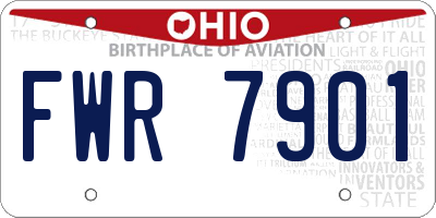 OH license plate FWR7901