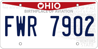 OH license plate FWR7902