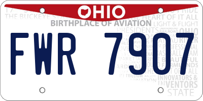 OH license plate FWR7907