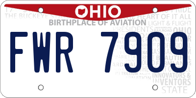 OH license plate FWR7909